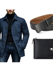 Azul marino + cinturón y cartera